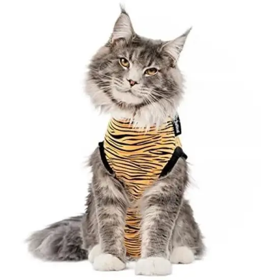 Suitical Recovery Suit for Cats - Comfortable Alternative To A Cat Cone - Tiger Print image {9}