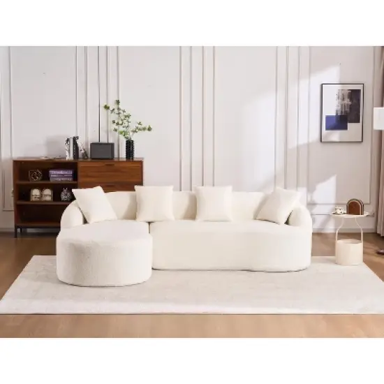 NicBex Couches for Living Room Modern Sectional Couch Chenille Upholstered 3-seater Sofa Couch Combining Chaise Longue image {7}