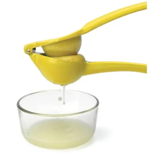 Prepworks Lemon Squeezer: Aluminum Citrus Press, Dishwasher-Safe, Yellow Juicer, 3" Height, 0.46 lbs image {1}
