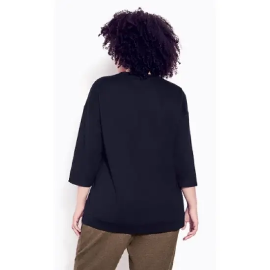 Women's Plus Size Double Pocket Top - black | ZIM & ZOE image {1}