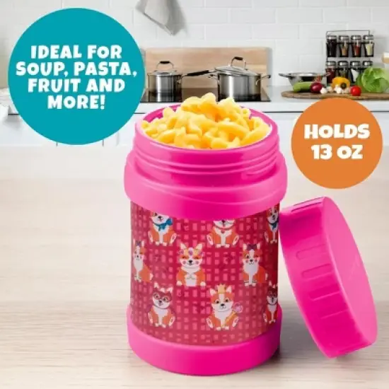 Bentology Corgi Dog Lunch Jar Thermos - Leak-Proof Storage for Hot or Cold Food, Soups, Liquids with Wide Mouth- BPA Free for Back to School Lunch image {3}