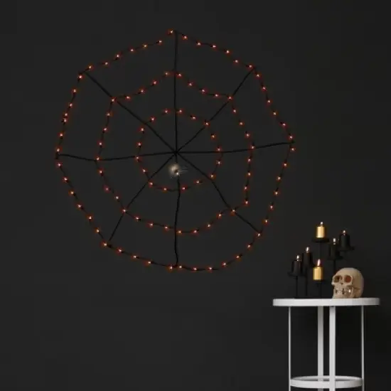 Northlight Lighted Web and Spider Halloween Decoration - 5' - Orange Lights image {1}