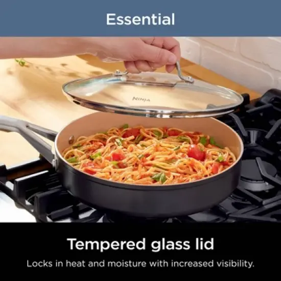 Ninja 12pc Extended Life Essential Ceramic Cookware Set: Hard Anodized Aluminum, Dishwasher-Safe, Induction Compatible image {9}