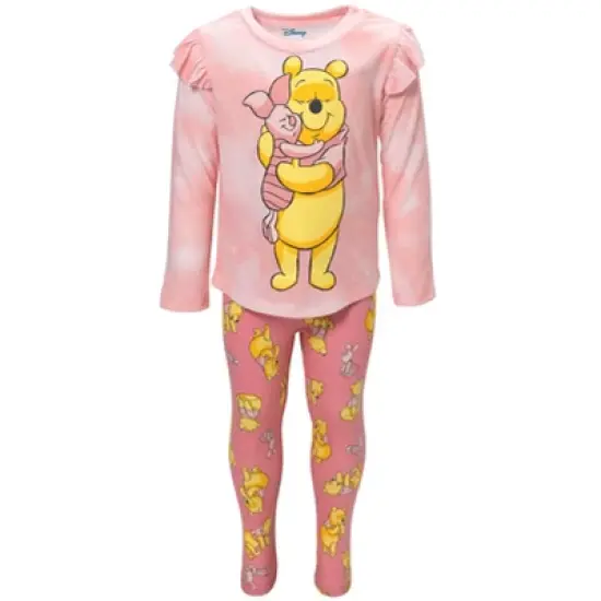 Disney Winnie the Pooh Baby Girls Pullover Fleece Sweatshirt and Leggings Outfit Set Infant image {4}