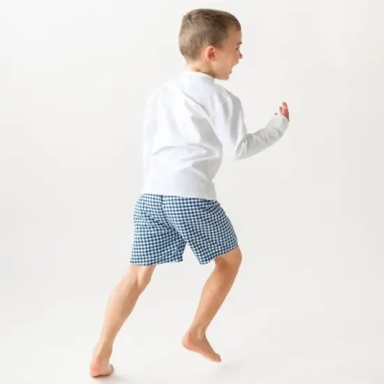 RuggedButts Kids Gingham Swim Trunks image {3}
