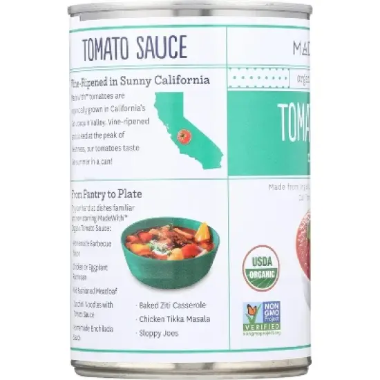 Made With Organic Tomato Sauce - Case of 12/15 oz image {3}