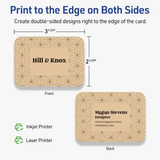 Avery 2-1/2" x 3-1/2" Rounded Corner Cards, Kraft Brown, 60ct image {5}