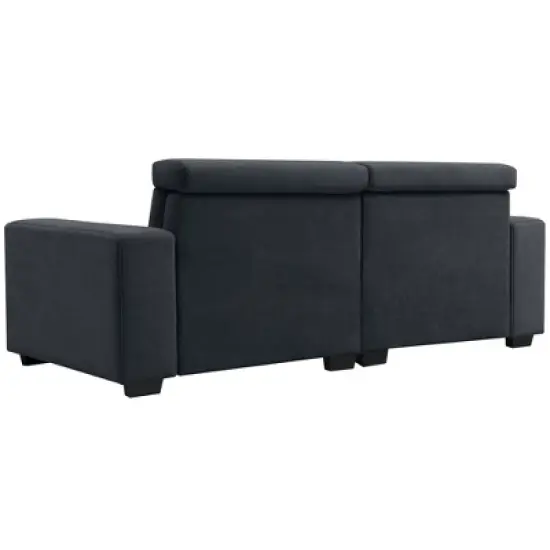 87" Velvet 2-Seater Sectional Sofa with Multi-Angle Adjustable Headrest - ModernLuxe image {6}