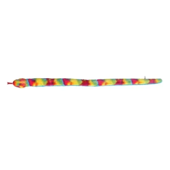 Aurora Snake 53" Rainbow Multicolored Stuffed Animal image {1}