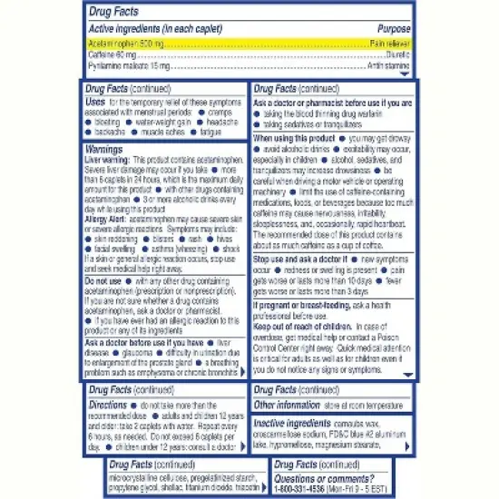 Midol Complete Multi-Symptom Relief, Maximum Strength, Caplets,16 Count image {2}