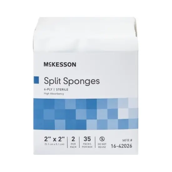 McKesson 6-Ply I.V. / Drain Split Dressing Sterile 2 x 2" image {2}