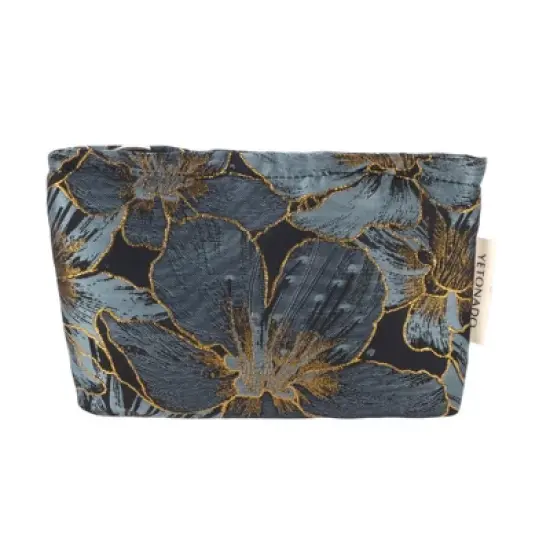 Unique Bargains Portable Embossment Flower Makeup Bag 1 Pc image {6}