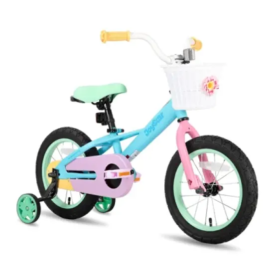 JOYSTAR Kids Bike for 2-7 Years, 12" 14" 16" Girls Toddler Bicycle with Training Wheels & Coaster Brake, Rainbow Bike, Macarons image {2}