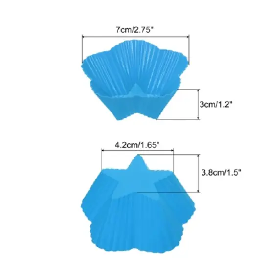 Unique Bargains Silicone Cupcake Liners Non-Stick Baking Cups 18 Pcs image {1}