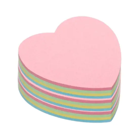 Unique Bargains Heart Shape Bright Colorful Sticky Notes 100 Sheets/Pad image {5}