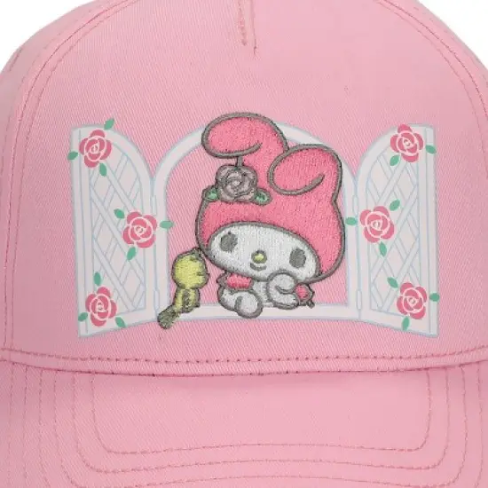 My Melody Character In Window Women's Pink Baseball Cap image {3}