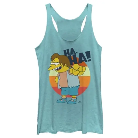 Women's The Simpsons Nelson Laugh Racerback Tank Top image {3}