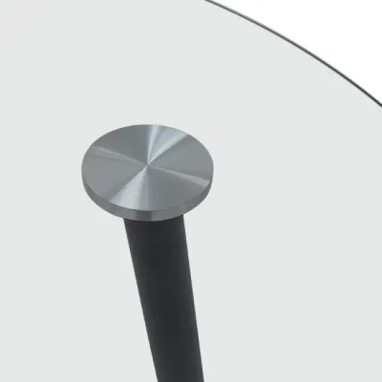 Avatar 34.5" Width Glass Top Modern Round Dining Table Black 4 Point/leg-The Pop Home image {4}