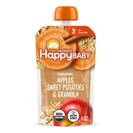 Happy Baby Organics Clearly Crafted Stage 2 Meals Apples/Sweet Potatoes - 4oz image {8}