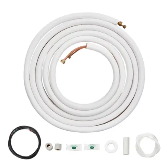 VEVOR 25FT Mini Split Line Set,1/4" & 3/8" O.D Copper Pipes Tubing and Triple-Layer Insulation,for Air Conditioning or Heating Pump Equipment, White image {8}