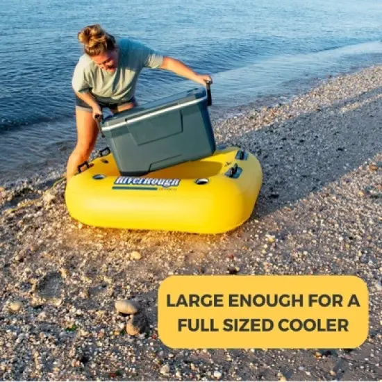 Swim Central 55" Inflatable Yellow and Black Swimming Pool Cooler Raft Float image {1}