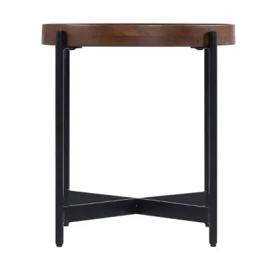 20" Brookline Round End Table Medium Chestnut - Alaterre Furniture image {2}