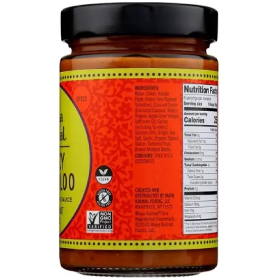 Maya Kaimal Spicy Vindaloo Simmer Sauce - Case of 6/12.5 oz image {3}