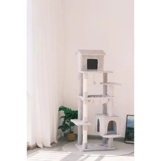 Racxily 63 Inches Multi-Level Large Cat Tree image {4}