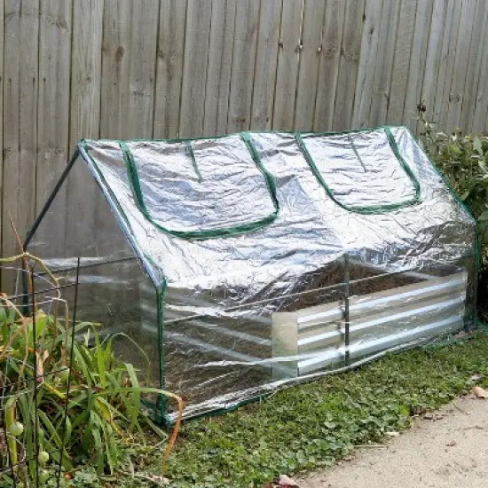 Sunnydaze Outdoor Portable Plant Shelter Mini Greenhouse with Double Zipper Doors and Cover - Clear image {1}