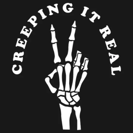 Girl's CHIN UP Halloween Creepin' Real Skeleton T-Shirt image {1}