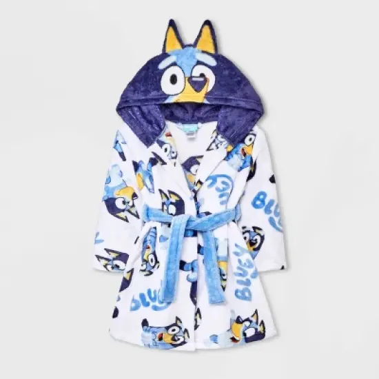 Toddler Bluey Cosplay Hooded Robe - White image {4}