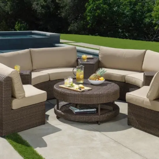 Cyprus Brown 8pc Sectional with Sunbrella - Canopy Home and Garden image {6}