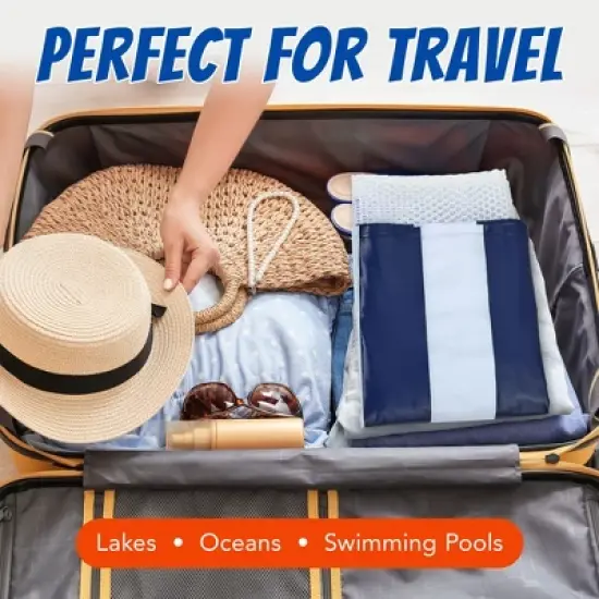 Playbees Hammock Pool Float - Blue - 1 Pack - Comfortable and Durable Floating Hammock for Relaxation in Pools, Lakes, and Beaches image {5}