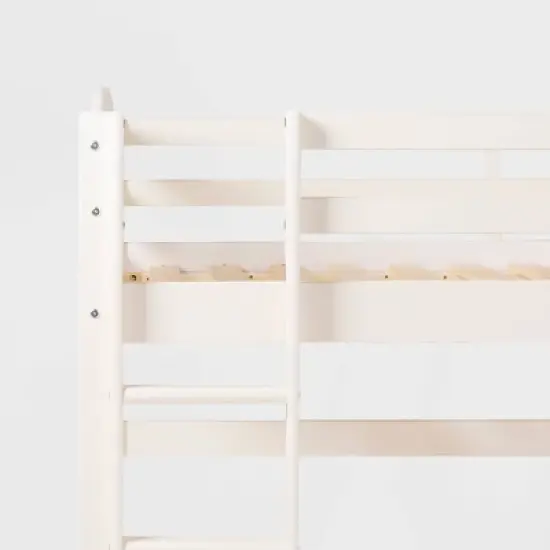 Twin Solid Pine Wood Low Loft Bed White - Saracina Home image {7}