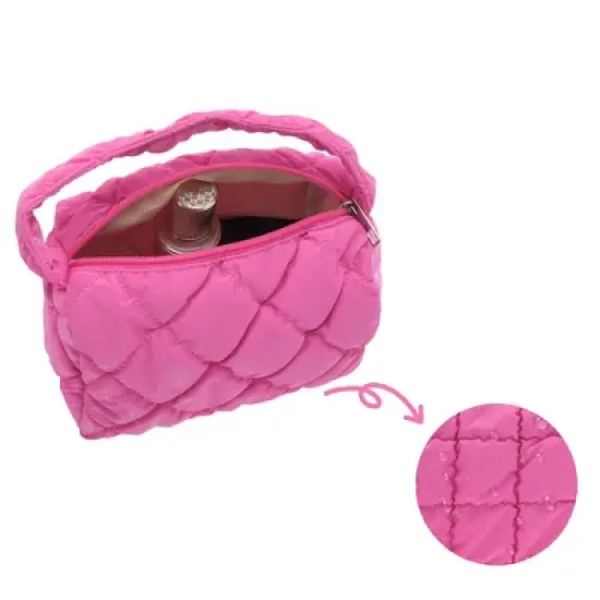 Unique Bargains Portable Makeup Bag Rose Red 1 Pc image {3}