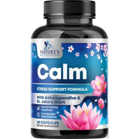 All Natural Stress Relief & Anti Anxiety Supplement Complex With Ashwagandha - 60 Capsules;120 Capsules image {9}