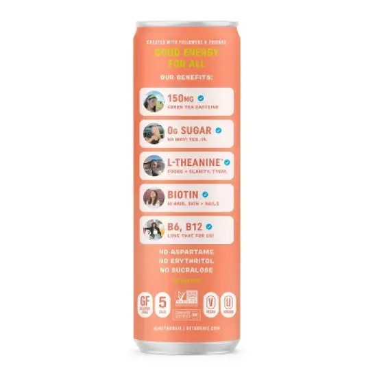 Gorgie Peach Tea Energy Drink - 12 fl oz Can image {2}