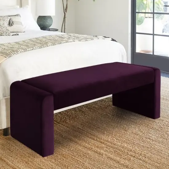 Kaia 47" Velvet Waterfall Upholstered Bench-The Pop Maison image {9}