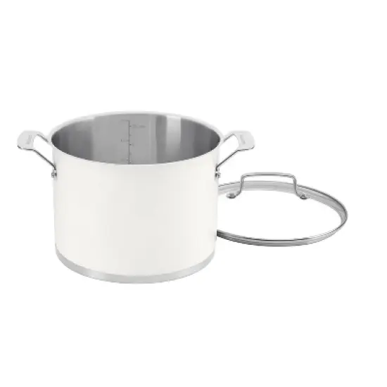Cuisinart Matte 6qt Stainless Steel Stockpot with Cover MW8966-22 - White image {2}