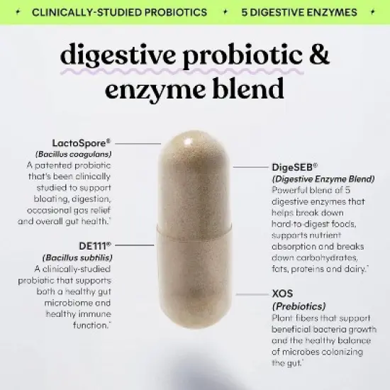 Lemme Debloat Daily Digestive Capsules - 60ct image {3}