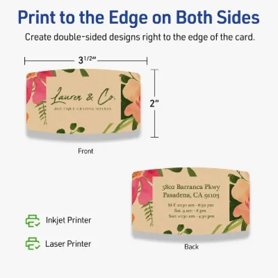 Avery Arched Business Cards, 2" x 3-1/2", Kraft Brown, 80 Total image {5}