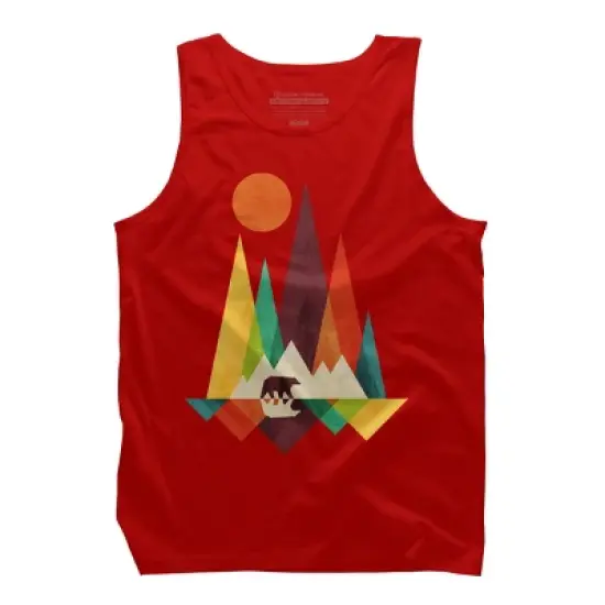 Men's Design By Humans Mountain Bear By radiomode Tank Top image {8}