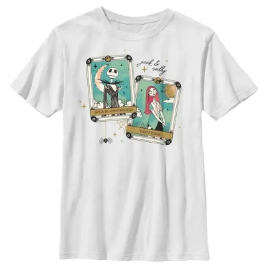 Boy's The Nightmare Before Christmas Jack and Sally Tarot Cards T-Shirt image {3}