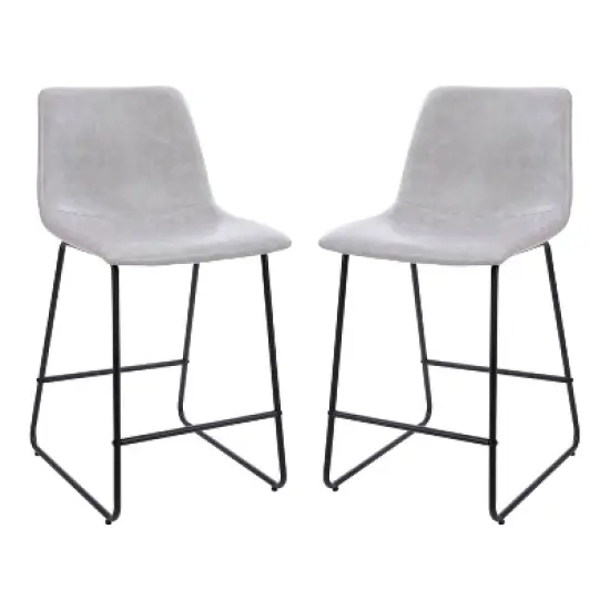 Flash Furniture 24 Inch Commercial Grade LeatherSoft Counter Height Barstools, Set of 2 image {15}