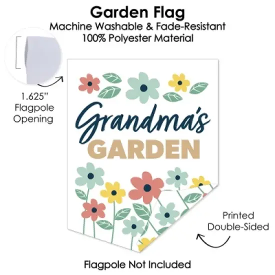 Big Dot of Happiness Grandma, Happy Mother's Day - Outdoor Home Decorations - Double-Sided We Love Grandmother Garden Flag - 12 x 15.25 inches image {2}