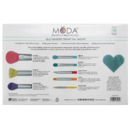 MODA Brush Jelly Gumdrop Dream Full Face Makeup Brush Gift Set- 9pc image {4}