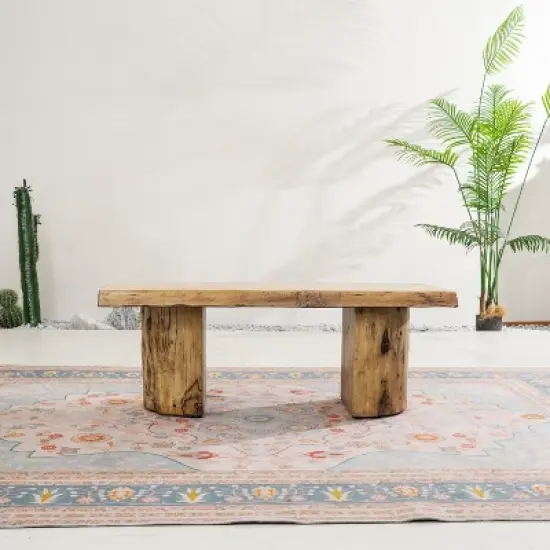 Moda Furnishings 47.6'' Outdoor Terrafab Coffee Table with Faux Wood Finish image {8}