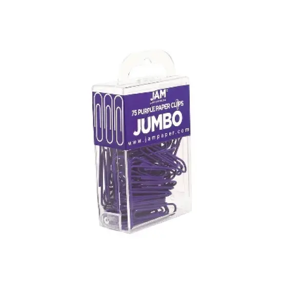 JAM Paper Colored Jumbo Paper Clips Large 2 Inch Purple Paperclips 42186879A image {2}