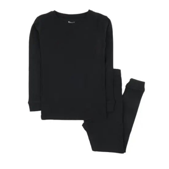 Leveret Kids Two Piece Long Sleeve Cotton Solid Neutral Color Pajamas image {3}