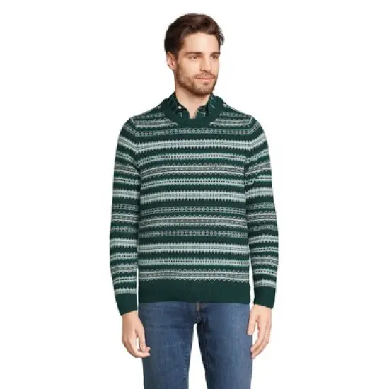 Lands' End Men's Lighthouse Fairisle Crew Sweater image {4}
